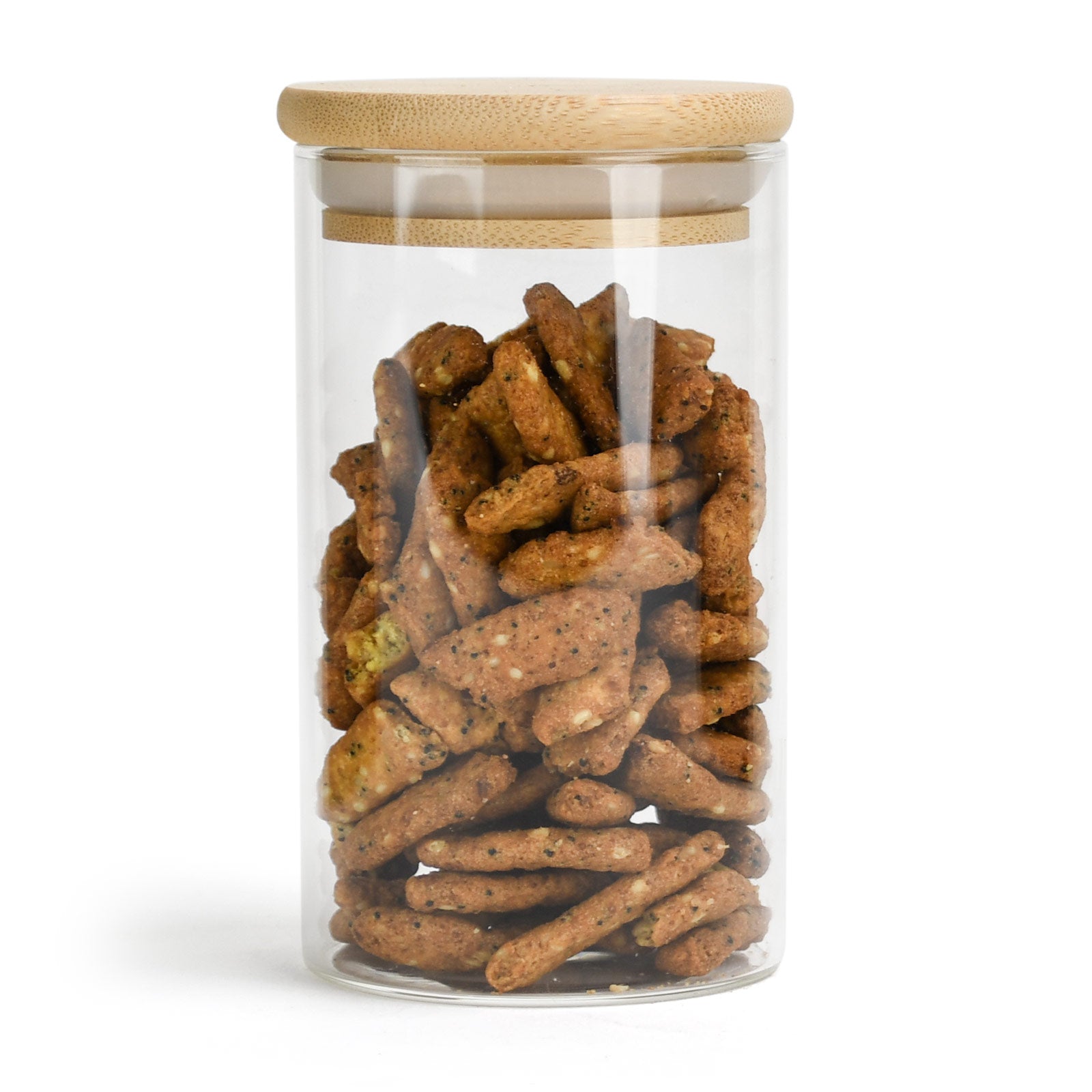 10oz Wood Lid Suction Glass Jars - 14 Grams - 20 Count