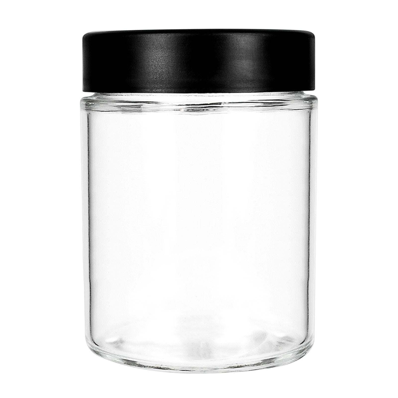 18oz Child Resistant Glass Jars With Black Cap - 28 Grams - 20 Count