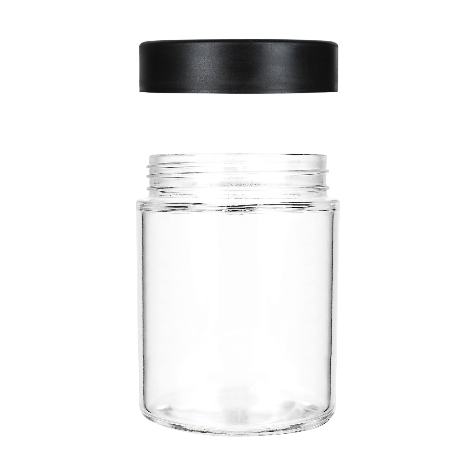 18oz Child Resistant Glass Jars With Black Cap - 28 Grams - 20 Count