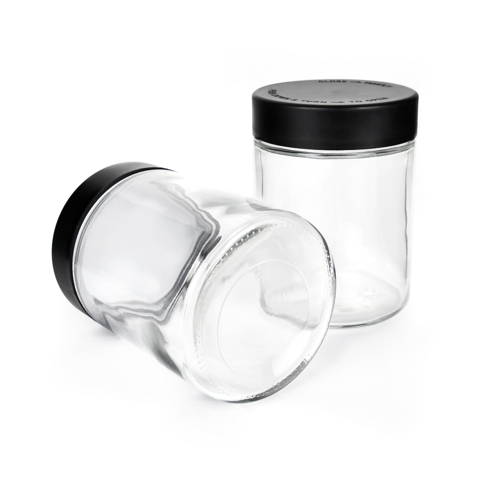 18oz Child Resistant Glass Jars With Black Cap - 28 Grams - 20 Count