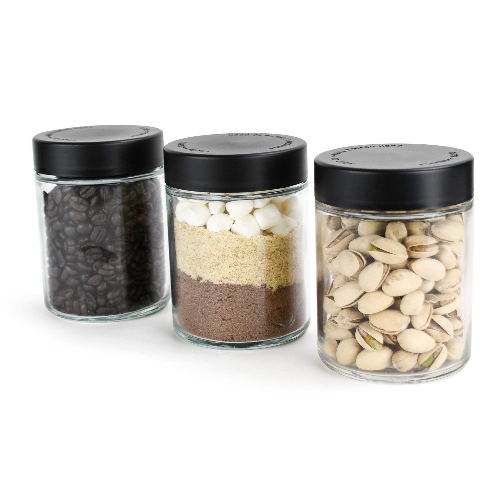 18oz Child Resistant Glass Jars With Black Cap - 28 Grams - 20 Count