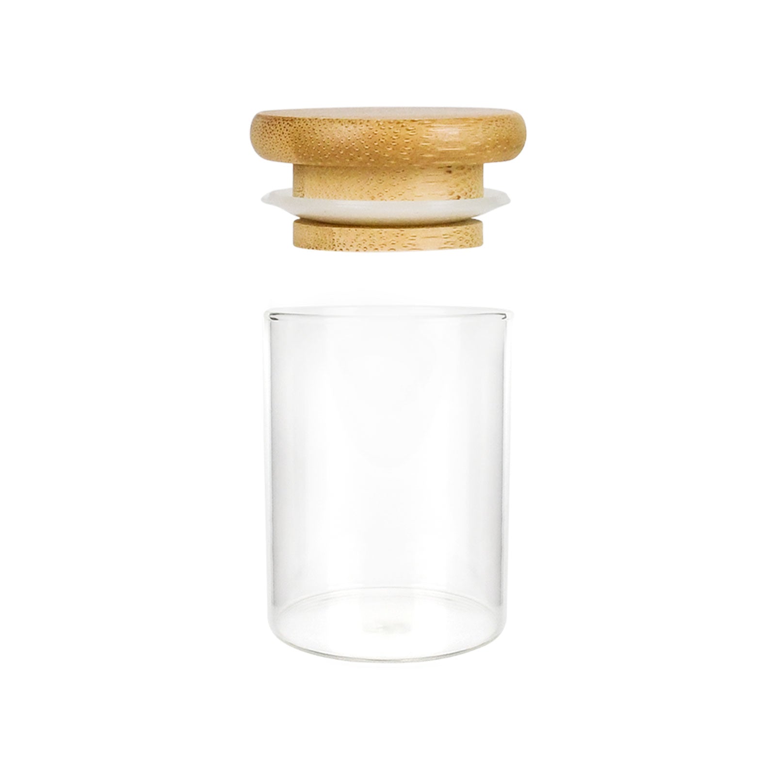 1oz Wood Lid Suction Glass Jars - 1 Gram - 20 Count