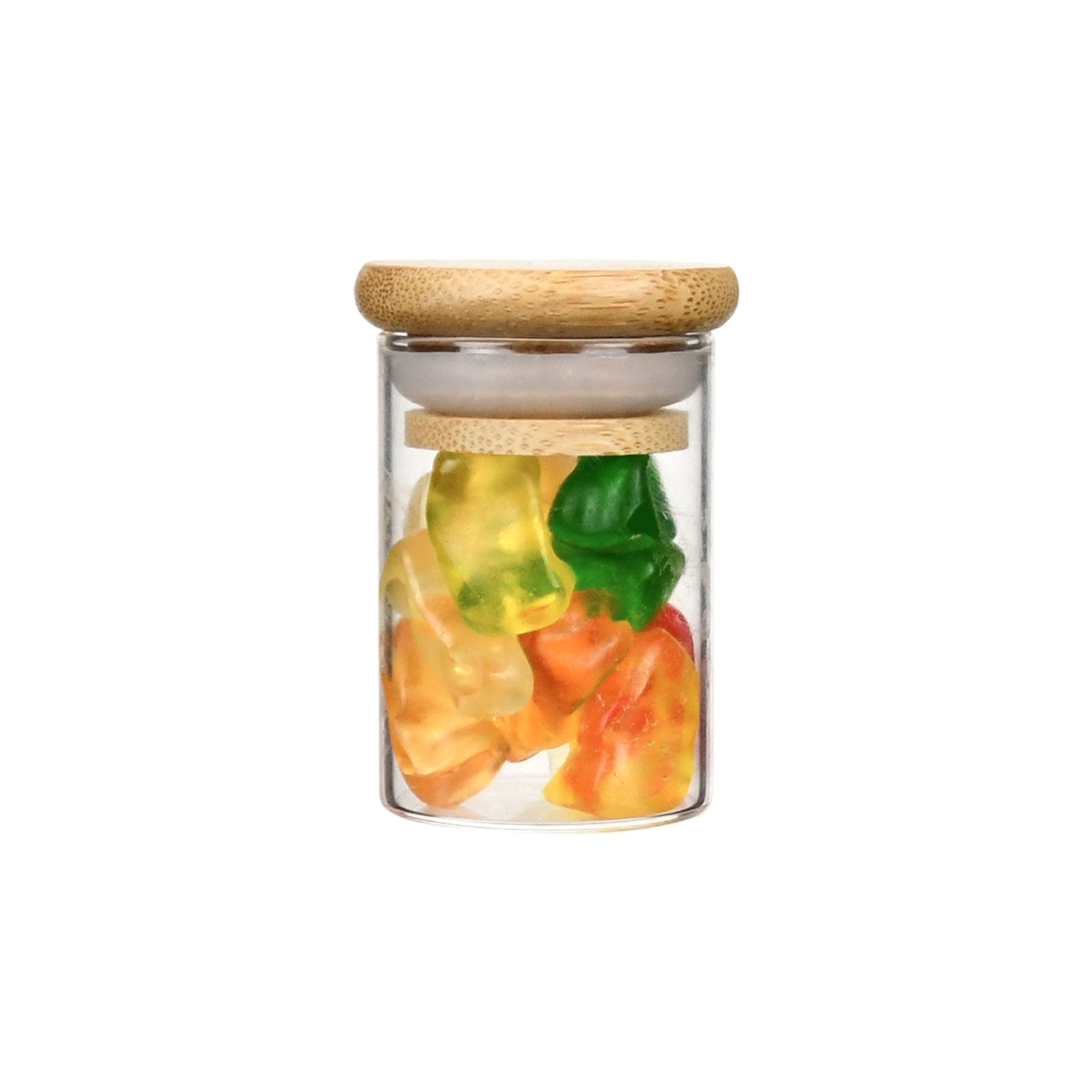 1oz Wood Lid Suction Glass Jars - 1 Gram - 20 Count