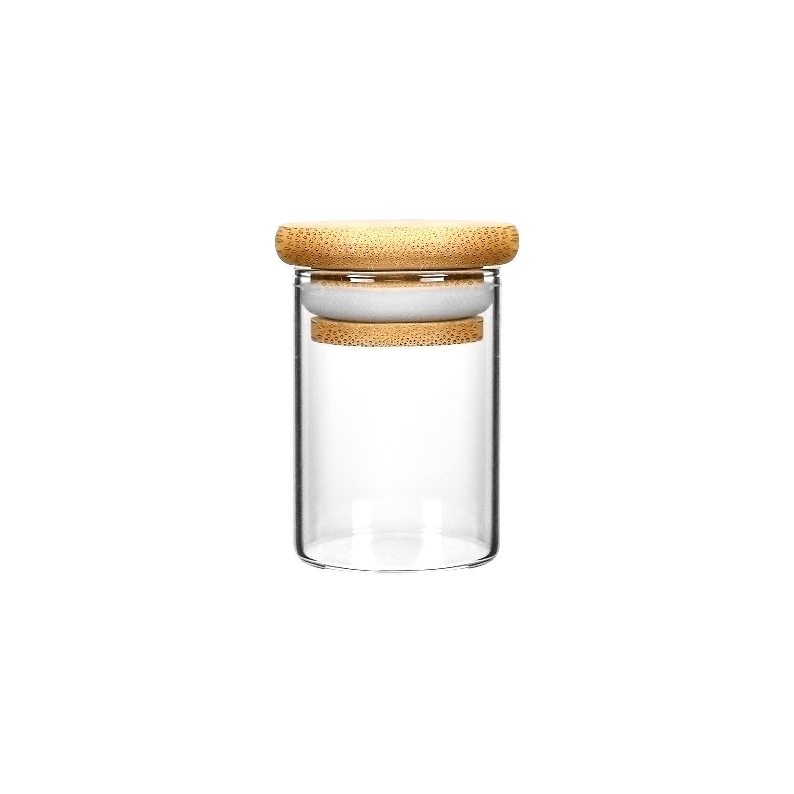 1oz Wood Lid Suction Glass Jars - 1 Gram - 20 Count