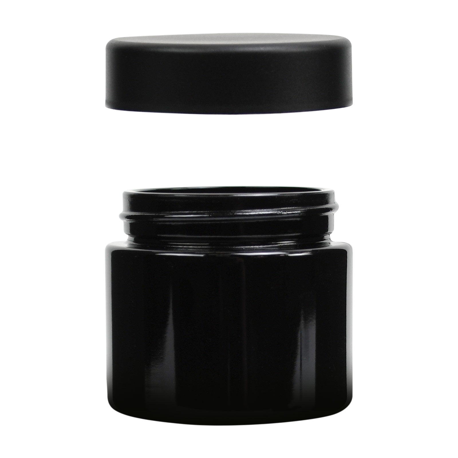 2oz Child Resistant Cap Black Jars - 3.5 Grams - 20 Count