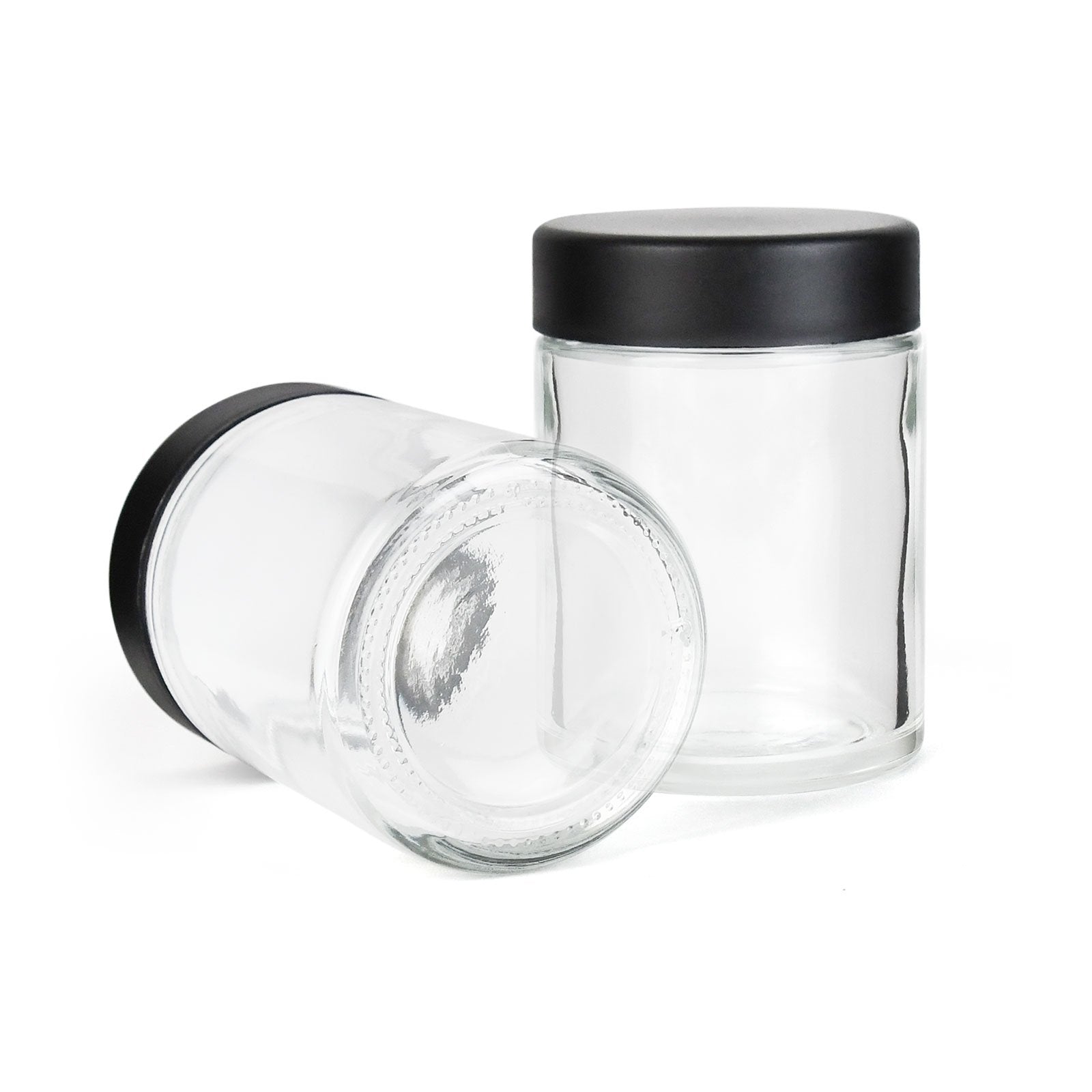 4oz Child Resistant Glass Jars With Black Caps - 7 Grams - 20 Count