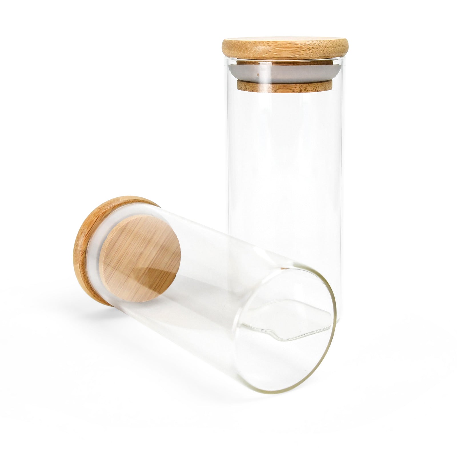 6oz Wood Lid Suction Glass Jars - 10 Grams - 20 Count