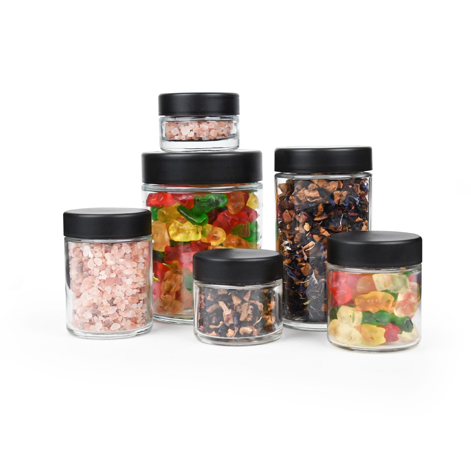 18oz Child Resistant Glass Jars With Black Cap - 28 Grams - 20 Count