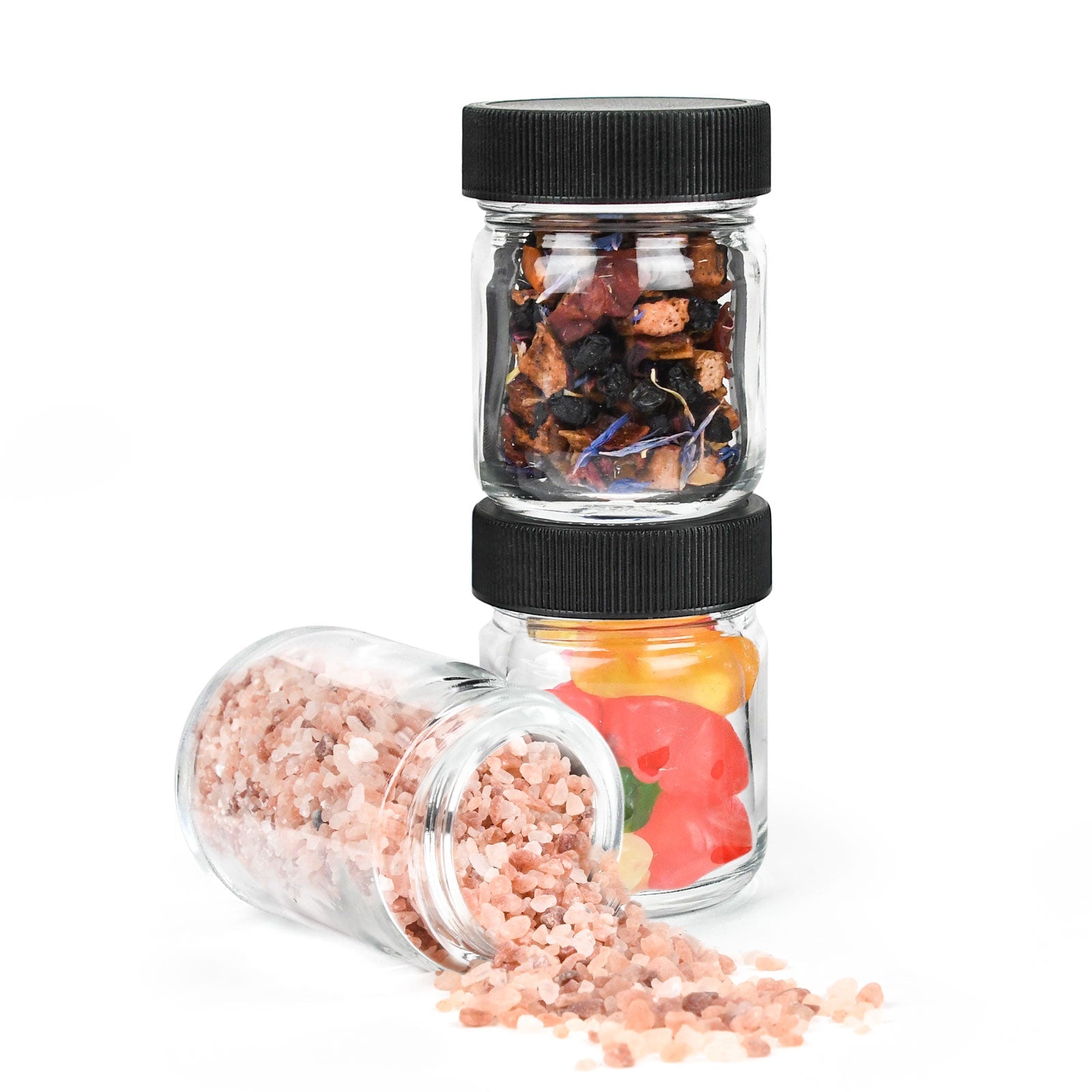 1oz Glass Jars With Black Caps - 1 Gram - 20 Count