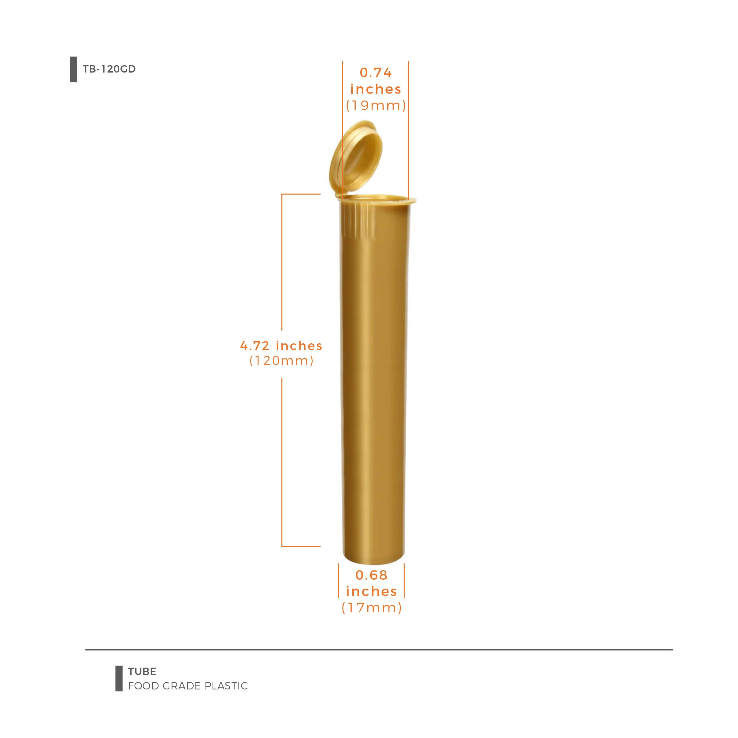 120mm Rx Squeeze Tubes Opaque Gold - 1 Count
