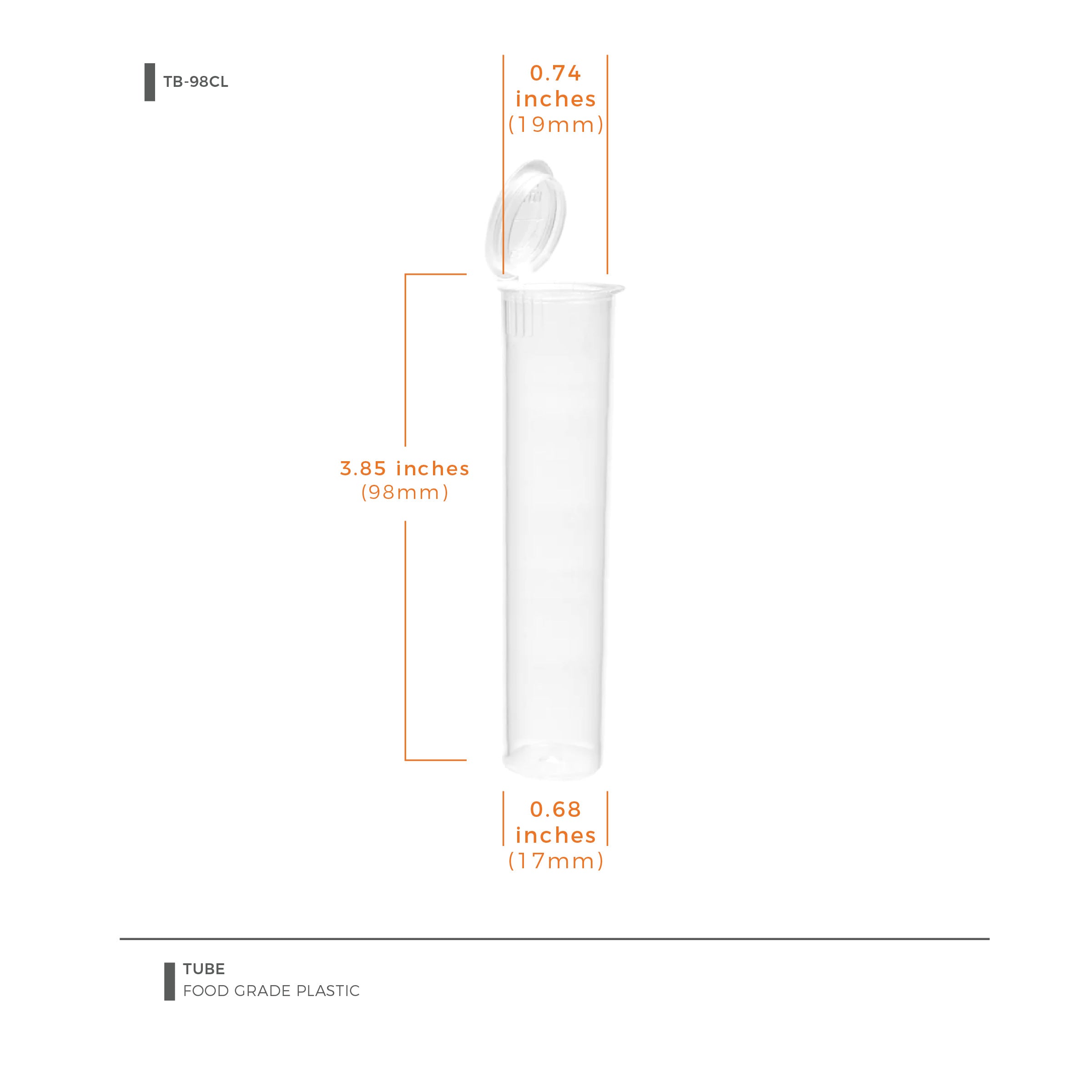 98mm Rx Squeeze Tubes Translucent Clear - 1 Count