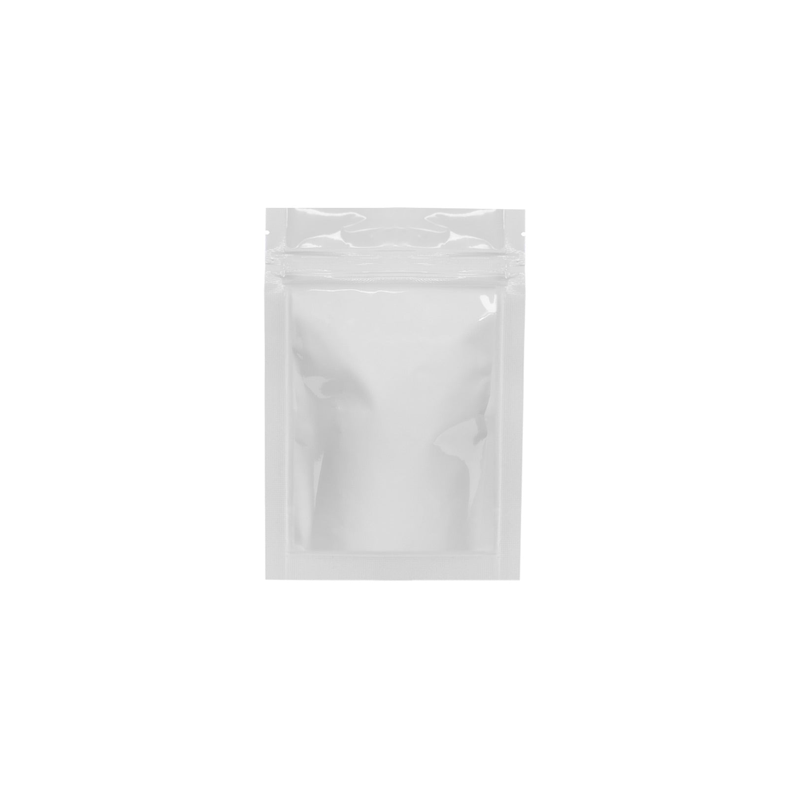 Mylar Bag Tear Notch All White 1g - 100 Count