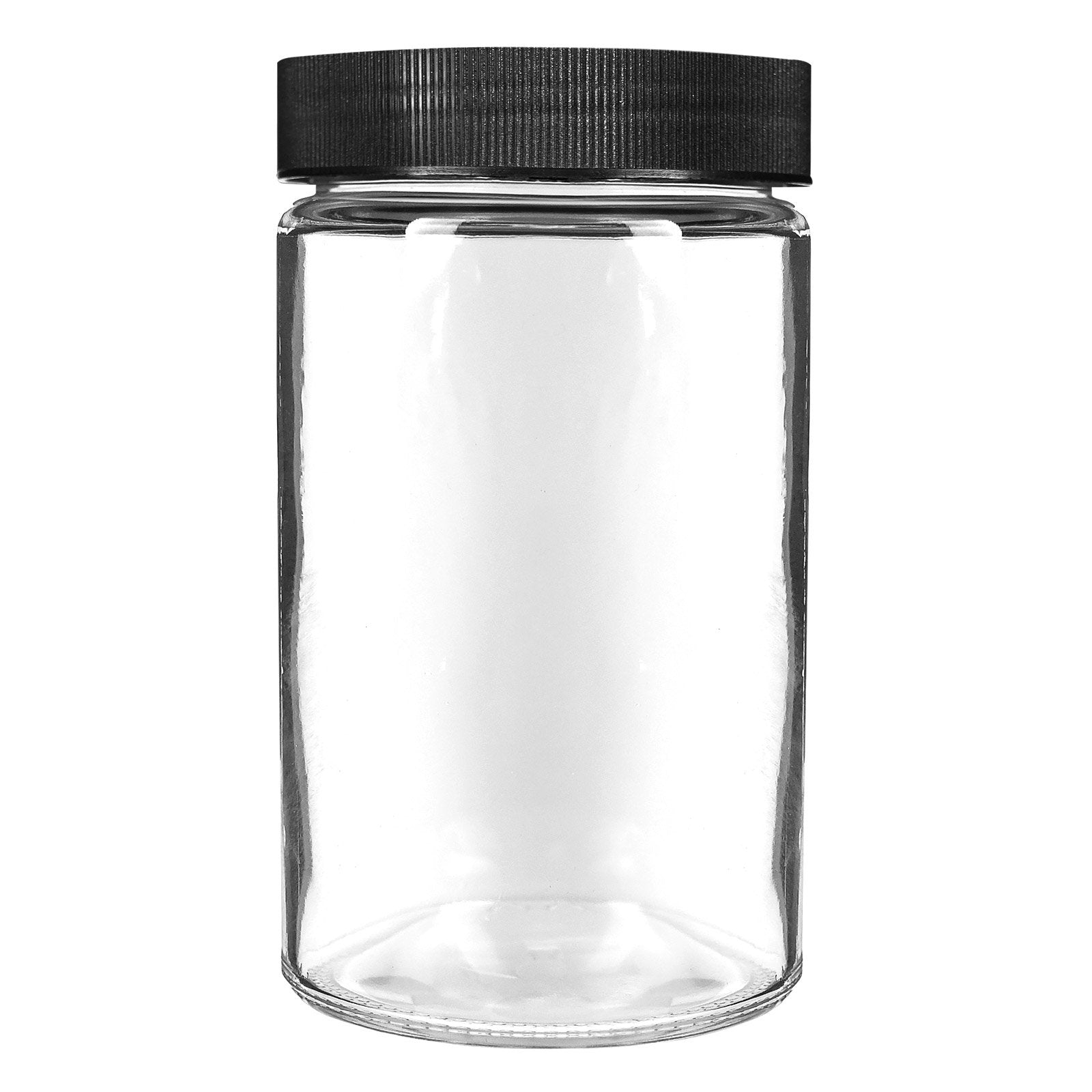 10oz Glass Jars With Black Caps - 14 Grams - 72 Count