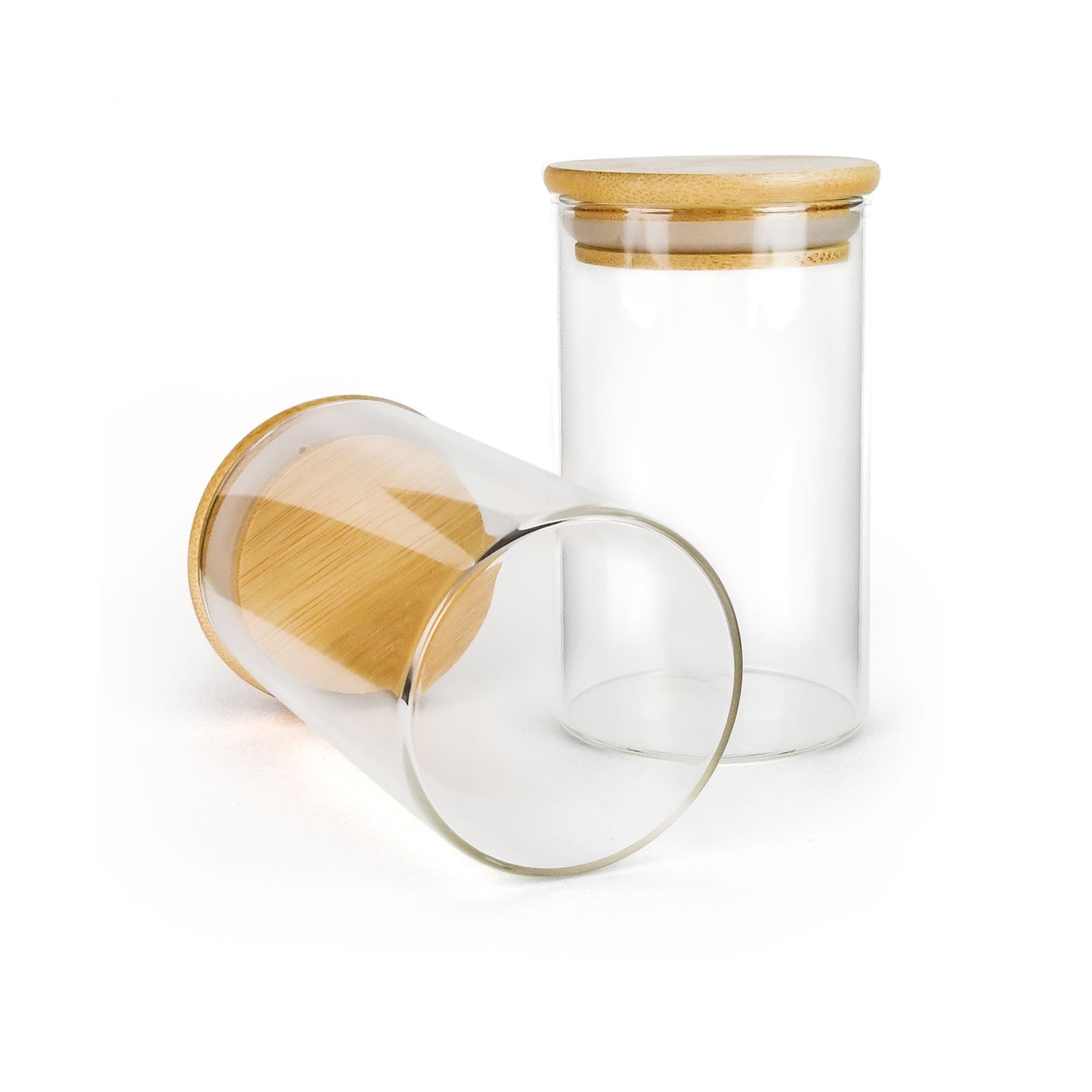 10oz Wood Lid Suction Glass Jars - 14 Grams - 80 Count