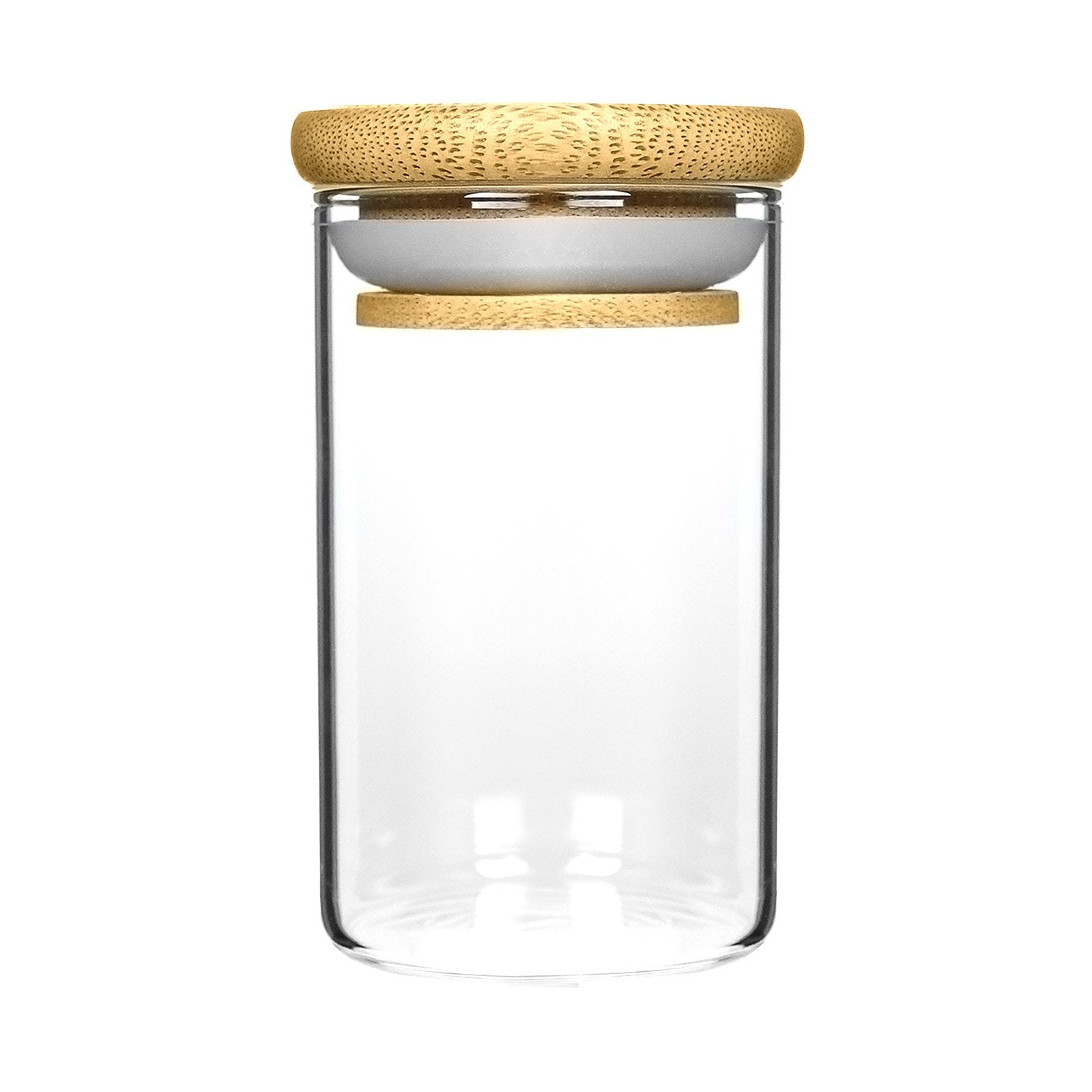 10oz Wood Lid Suction Glass Jars - 14 Grams - 1 Count