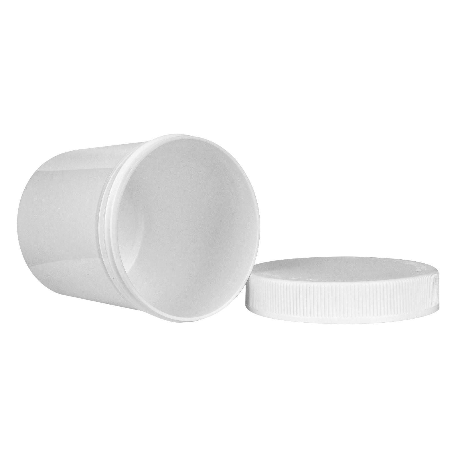 16oz Child Resistant Plastic Jar White - 28 Grams - 48 Count