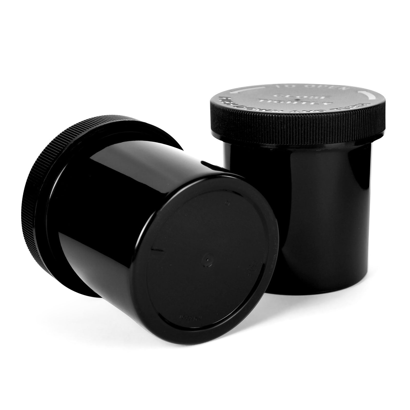 16oz Child Resistant Plastic Jar Black - 28 Grams - 1 Count