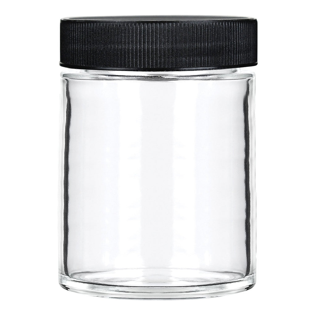 Safety Coated Graduated Glass Jar, 16oz with 63-400 Green