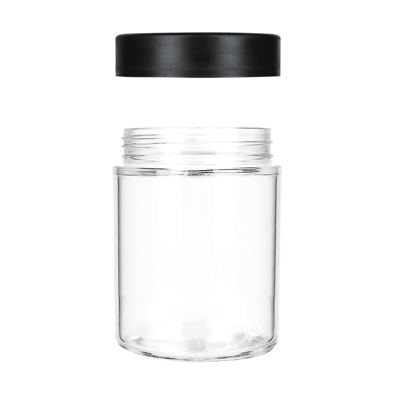 18oz Child Resistant Glass Jars With Black Cap - 28 Grams - 48 Count