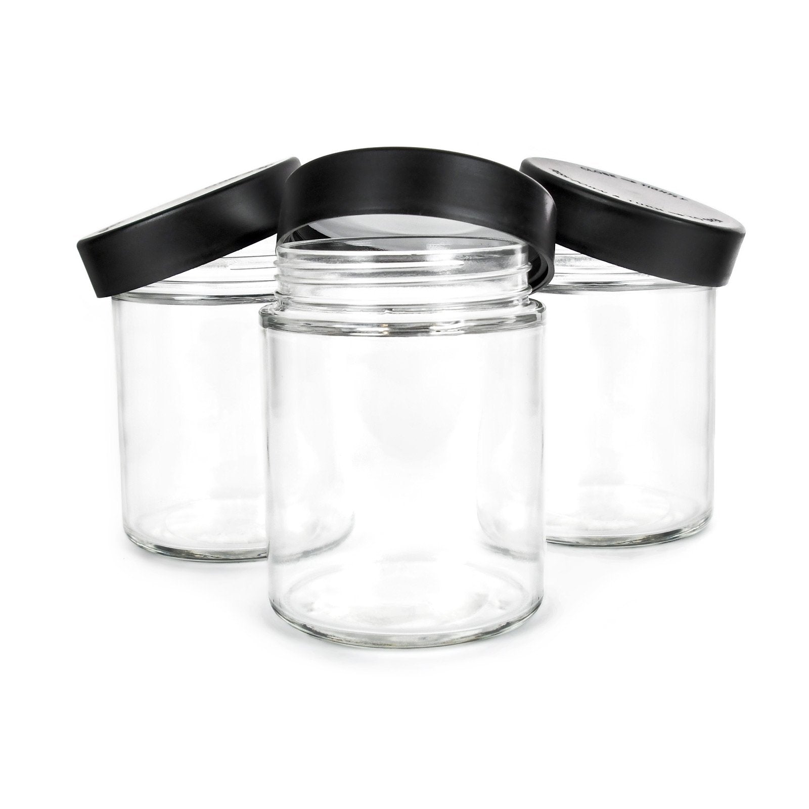 18oz Child Resistant Glass Jars With Black Cap - 28 Grams - 1 Count