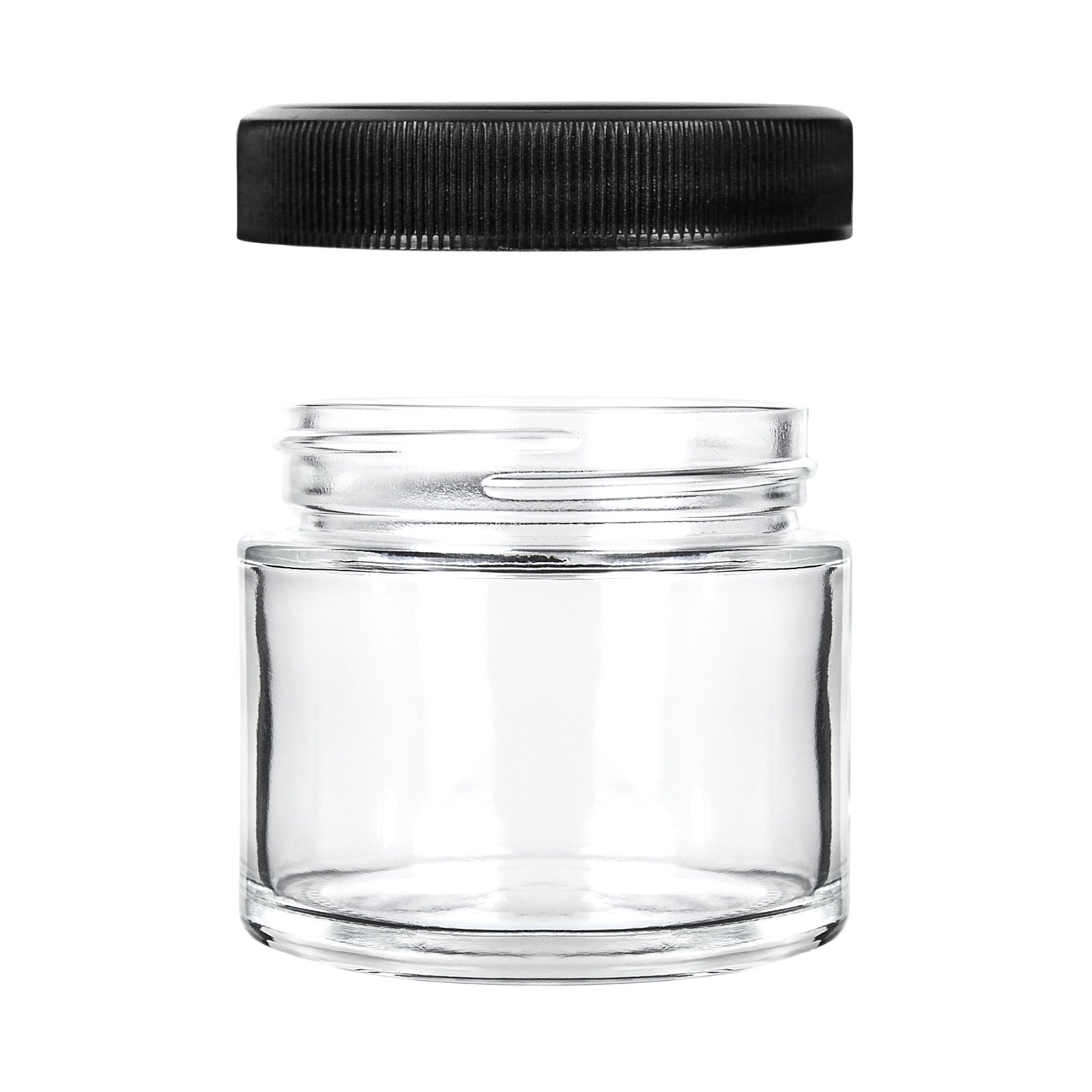 2oz Glass Jars With Black Caps - 3.5 Grams - 200 Count