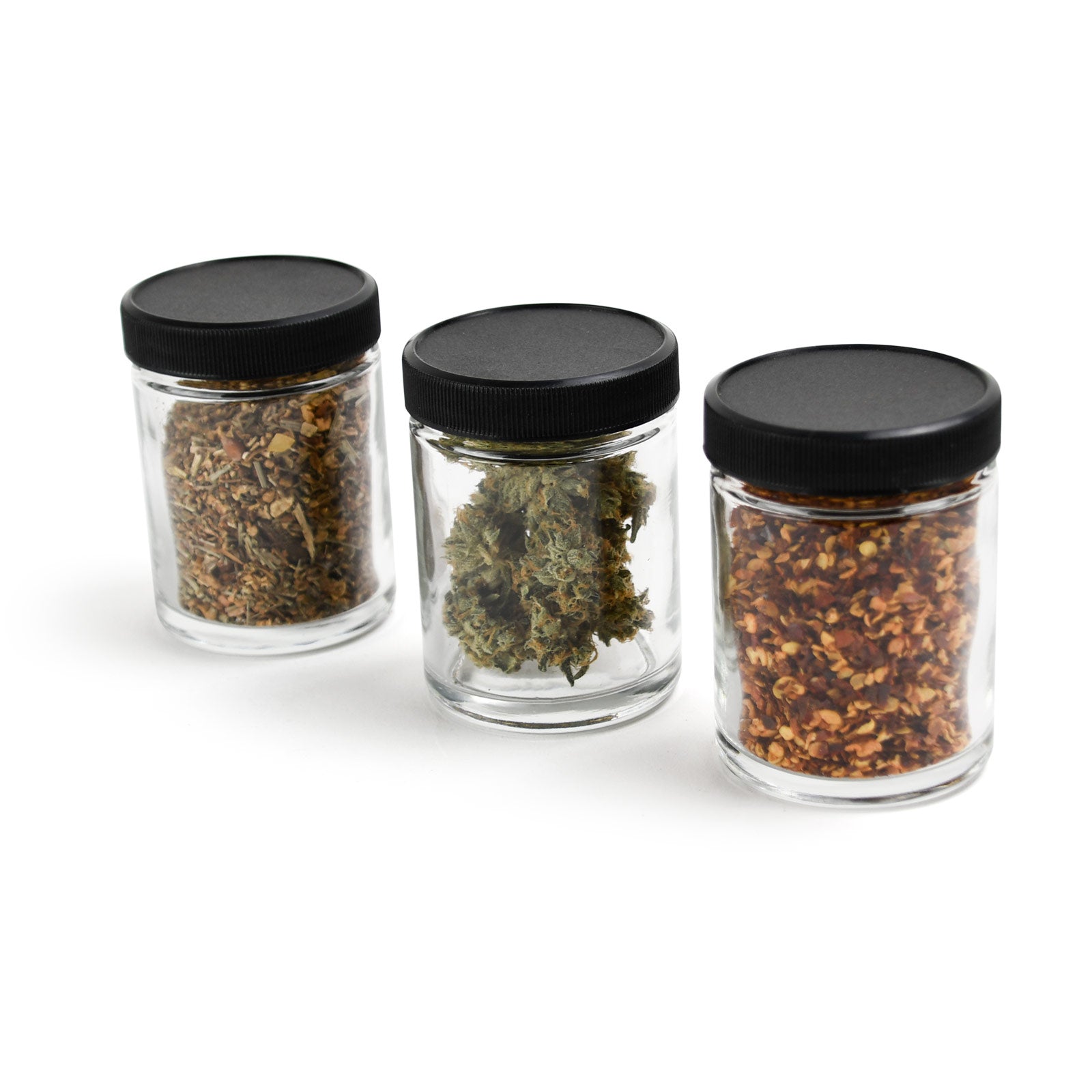 4oz Glass Jars With Black Caps - 7 Grams - 120 Count