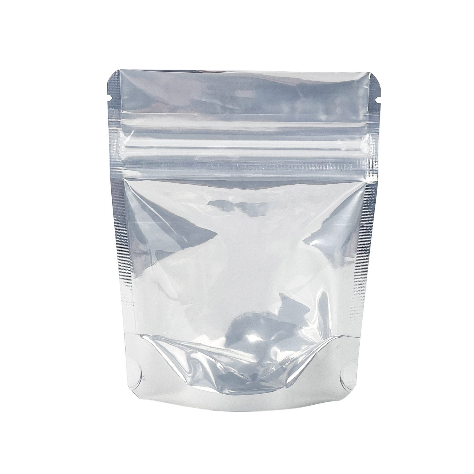 1/8 Ounce Child Resistant Bags White/Clear 4"x5"+2" - 100 Count
