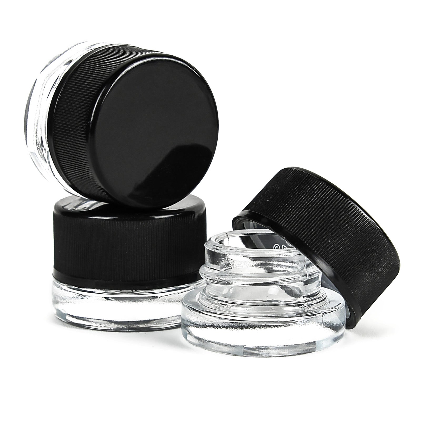 9ml Child Resistant Glass Jar With Black Cap - 2 Gram - 90 Count