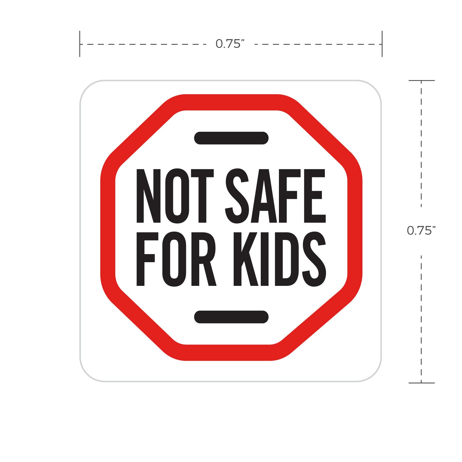 Massachusetts/Maine State Child Safe Universal Symbol Labels 0.75"x0.75" -  1,000 Count
