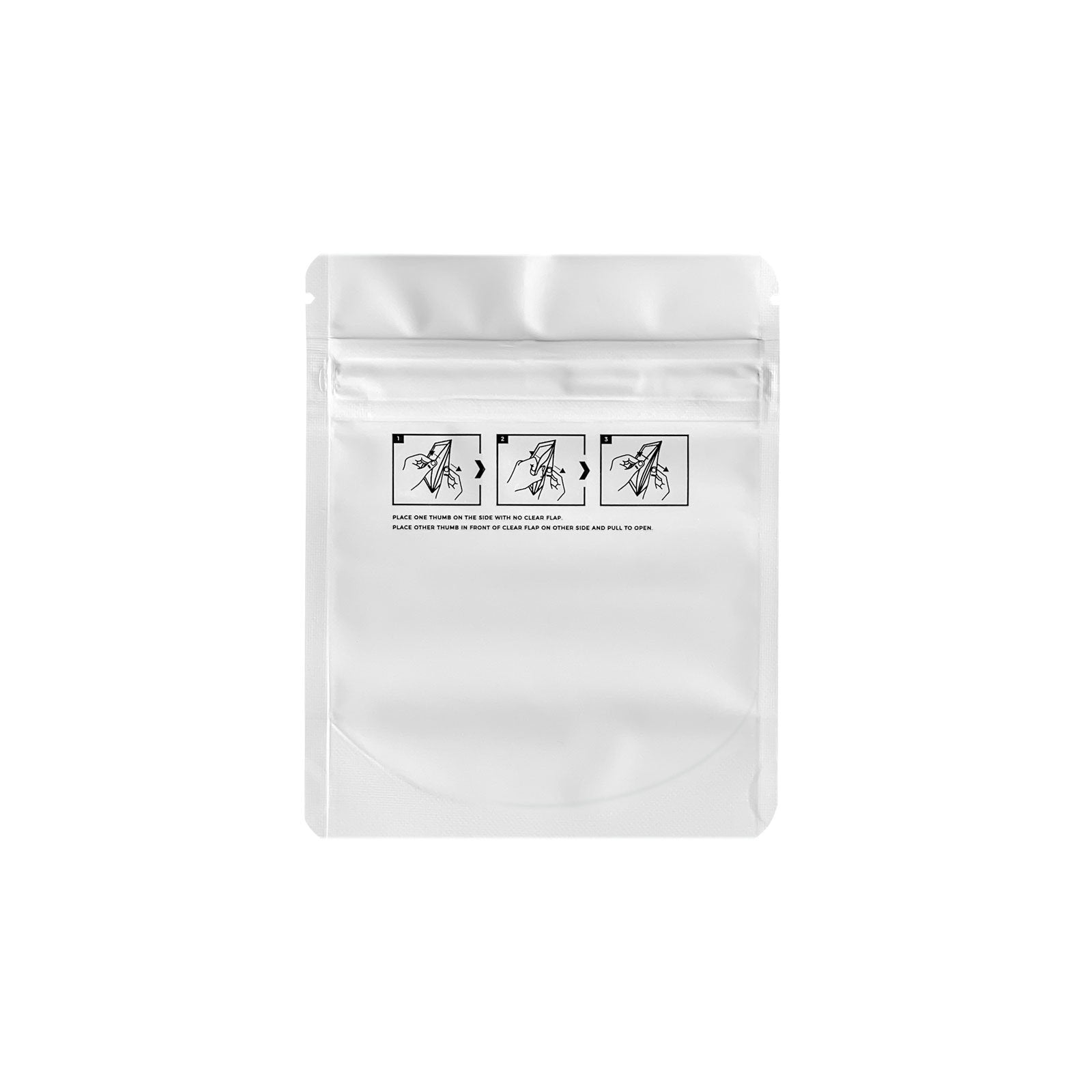 1/8 Ounce Child Resistant Bags All White 4"x5"+2" - 100 Count