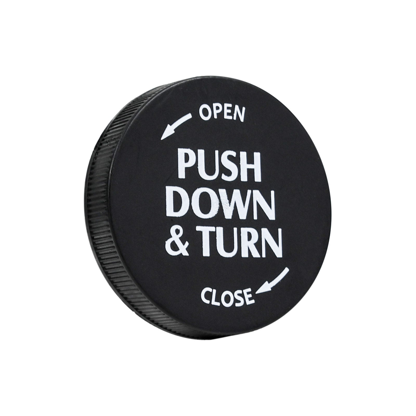 20 Dram Push Down and Turn Child Resistant Cap Opaque Black - 210 Count