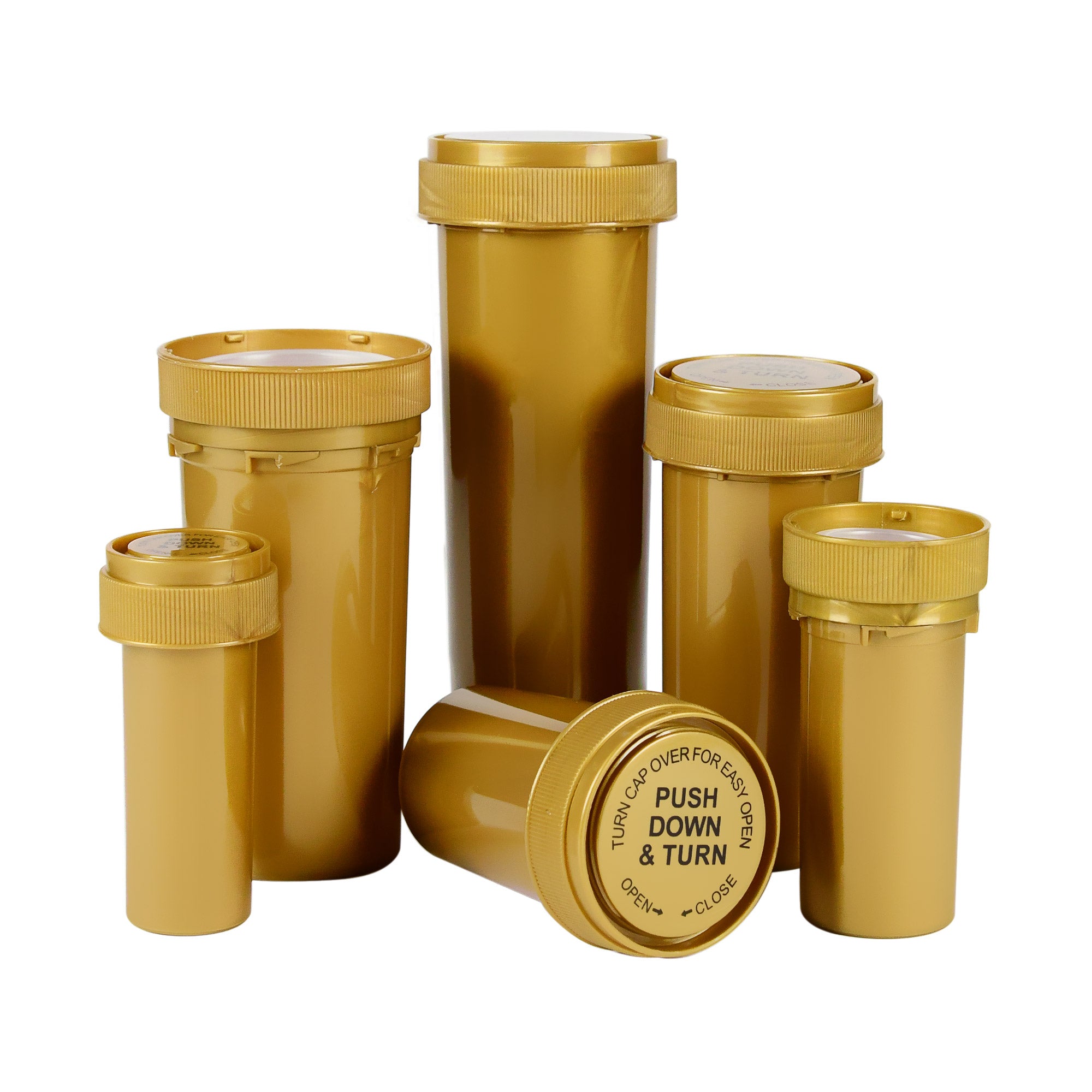 40 Dram Reversible Cap Opaque Gold - 150 Count